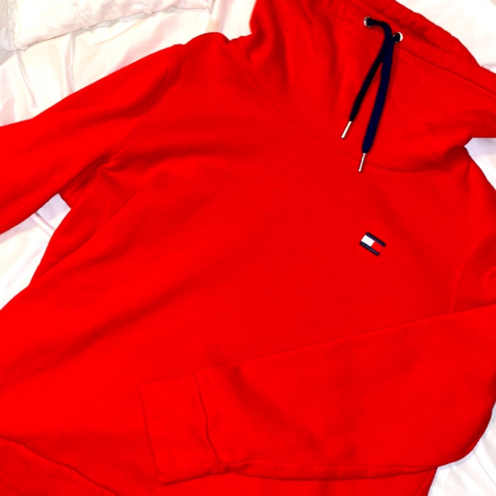 Red Tommy Hilfiger Pull Over Sweatshirt